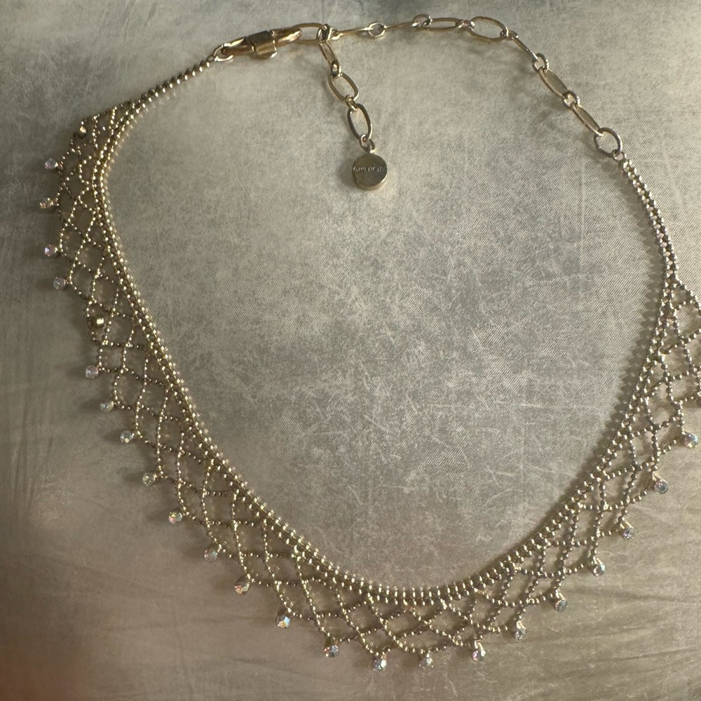 Givenchy Lace Crystal Cluster Necklace